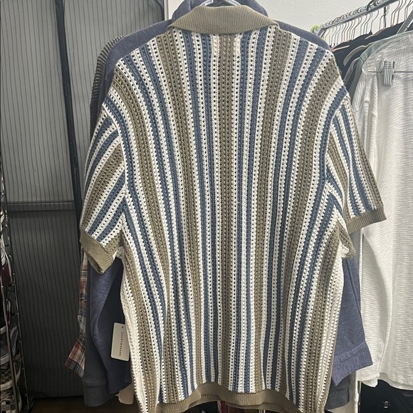 Lucky Brand Blue and Tan Striped Cardigan - Picture 9 of 9